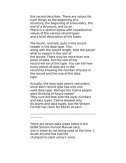 this record describes. There are values for 
such things as the beginning of a
structure, the beginning of a boundary, the 
e