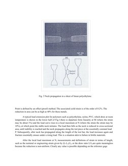 Fig. 3 Neck propagation in a sheet of linear polyethylene.
Point is defined by an offset (proof) method. The associated yield