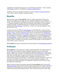 Understanding Error Analysis in Language | PDF | Second Language ...
