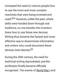 increased the need to instruct people how
to use the more and more complex
machines that were being invented and
used.[9]:8 H