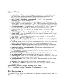 Types and Sizes of Crockery Explained | PDF | Tableware | Cutlery