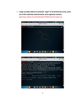 8 
 
 Luego se debe utilizar el comando “wget” en la terminal de Linux, junto 
con el link obtenido anteriormente, de la sig
