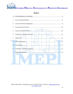 Galileo Galilei 3864-1C Arboledas Zap, Jal. C.P. 45080  Tel/Fax: 3631-5011,  imepi@imepi.com.mx 
 
www.imepi.com.mx 
8