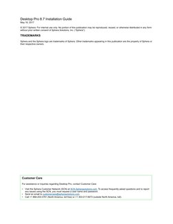 Desktop Pro 8.7 Installation Guide
May 16, 2017
© 2017 Sphera. For internal use only. No portion of this publication may be r