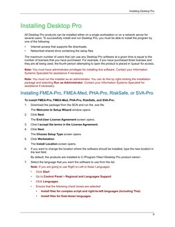 Installing Desktop Pro
9
Installing Desktop Pro
All Desktop Pro products can be installed either on a single workstation or o