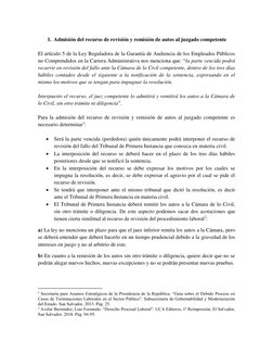 1. Admisión del recurso de revisión y remisión de autos al juzgado competente 
 
El artículo 5 de la Ley Reguladora de la Gar