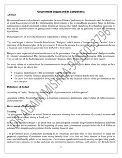 Government Budget Components Explained | PDF | Balanced Budget ...
