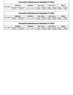 2019 Preventive Maintenance Schedule | PDF | Desktop Computer ...
