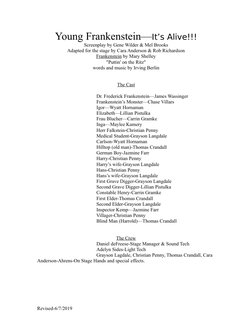Young Frankenstein Stage Adaptation Guide | PDF | Leisure | Nature