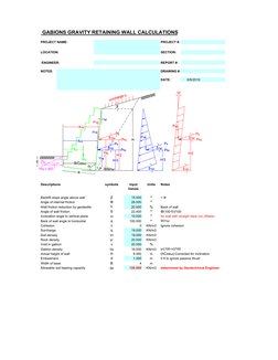 Gabion Retaining Wall Design Calculations | PDF | Geotechnical ...