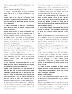 Caustic c) process piping with HF acid d) Sulphuric acid 
piping. 
Answer: c) process piping with HF acid 
4. There is a stea