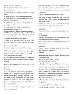 Part B – Non-Ferrous materials.  
Part C – Specification for electrodes & filler wire.  
Part D – Properties.  
C. ASME Secti