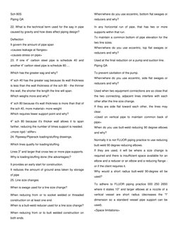 Sch 80S 
Piping QA 
22. What is the technical term used for the sag in pipe 
caused by gravity and how does affect piping des