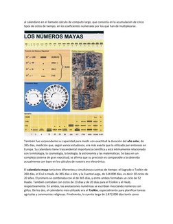 al calendario en el llamado cálculo de computo largo, que consistía en la acumulación de cinco 
tipos de ciclos de tiempo, en