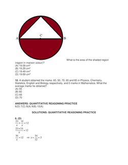 NTS Quantitative Reasoning Practice Papers | PDF | Area | Mean
