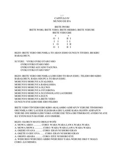 127 
CAPITULO IV 
MUNDO DE IFA 
 
IRETE IWORI 
IRETE WORI, IRETE YERO, IRETE HIERRO, IRETE YERUBE 
IRETE YERUGBE 
+