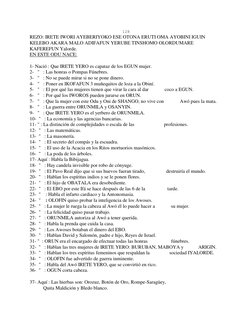 128 
REZO: IRETE IWORI AYEBERIYOKO ESE OTONA ERUTI OMA AYOBINI IGUIN 
KELEBO AKARA MALO ADIFAFUN YERUBE TINSHOMO OLORDUMARE