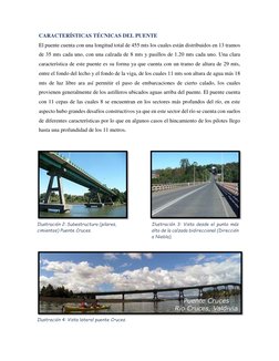 CARACTERÍSTICAS TÉCNICAS DEL PUENTE 
El puente cuenta con una longitud total de 455 mts los cuales están distribuidos en 13 t