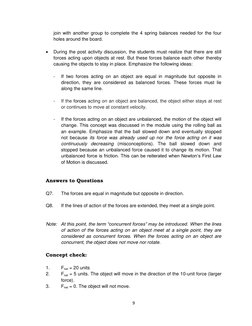 9 
 
join with another group to complete the 4 spring balances needed for the four 
holes around the board. 
 
 
During the