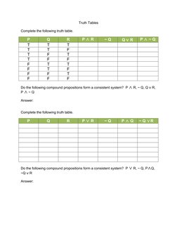 Truth Table Exercises with Answers | PDF | Teaching Methods & Materials ...