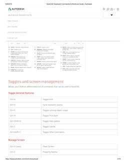 AutoCAD Keyboard Commands & Shortcuts Guide - Autodesk | PDF | Auto Cad ...