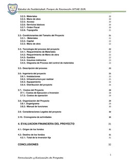 Estudio de Factibilidad: Parque de Recreación INTAE-SUR    
 
 
 
1 
Formulación y Evaluación de Proyectos     
3.2.3.- Mater