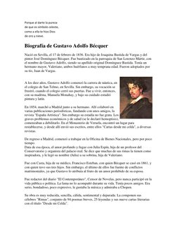 Porque al darte la pureza  
de que es símbolo celeste,  
como a ella te hizo Dios  
de oro y nieve. 
Biografía de Gustavo Ado