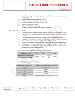 Conductivity Meter Calibration Guide | PDF | Calibration | Applied And ...