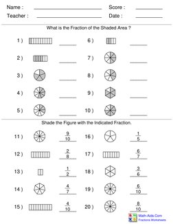 Name :
Teacher :
Date :
Score :
Fractions Worksheets (http://www.math-aids.com/Fractions/)
Math-Aids.Com (http://www.math-aid