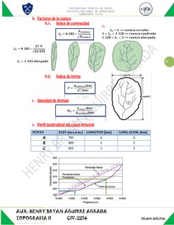 UNIVERSIDAD TÉCNICA DE ORURO 
FACULTAD NACIONAL DE INGENIERÍA 
INGENIERÍA CIVIL 
AUX: HENRY BRYAN AGUIRRE AGRADA 
TOPOGR