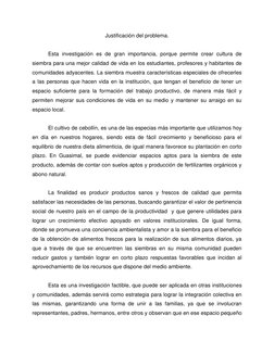Justificación del problema. 
 
Esta investigación es de gran importancia, porque permite crear cultura de 
siembra para una m
