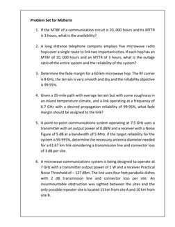 Problem Set for Midte