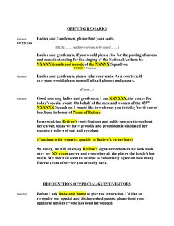 Retirement Luncheon Program Script | PDF