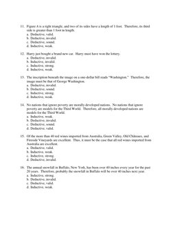 11. Figure A is a right triangle, and two of its sides have a length of 1 foot.  Therefore, its third 
side is greater than
