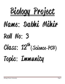 Class 12 Biology Project on Immunity | PDF | Antibody | Lymphatic System
