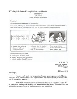 PT3 English Essay Example - Informal Letter 
 
P.O. BOX 123  (https://4.bp.blogspot.com/-7kH4qI-SVBw/V7r6BtkctmI/AAAAAAAAGVU/