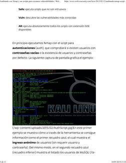 Auditando con Nmap y sus scripts para escanear vulnerabilidades | WeL...
https://www.welivesecurity.com/la-es/2015/02/12/audi