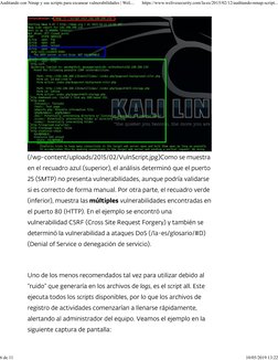 Auditando con Nmap y sus scripts para escanear vulnerabilidades | WeL...
https://www.welivesecurity.com/la-es/2015/02/12/audi