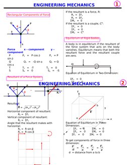 Rectangular Components of Force
Force
 
x – component
y – 
component
P 
           Px  =
P cos 
  
Py
= P 
sin 
Q