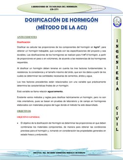 LABORATORIO DE TECNOLOGIA DEL HORMIGON  
CIV-371 
I
N
G
E
N
I
E
R
Í
A 
 
 
C
I
V
I
L 
 
DOCENTE: ING. RICARDO NOR