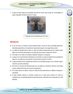LABORATORIO DE TECNOLOGIA DEL HORMIGON  
CIV-371 
I
N
G
E
N
I
E
R
Í
A 
 
 
C
I
V
I
L 
 
DOCENTE: ING. RICARDO NOR