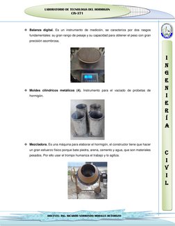 LABORATORIO DE TECNOLOGIA DEL HORMIGON  
CIV-371 
I
N
G
E
N
I
E
R
Í
A 
 
 
C
I
V
I
L 
 
DOCENTE: ING. RICARDO NOR