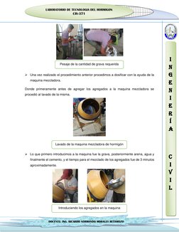 LABORATORIO DE TECNOLOGIA DEL HORMIGON  
CIV-371 
I
N
G
E
N
I
E
R
Í
A 
 
 
C
I
V
I
L 
 
DOCENTE: ING. RICARDO NOR