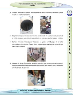 LABORATORIO DE TECNOLOGIA DEL HORMIGON  
CIV-371 
I
N
G
E
N
I
E
R
Í
A 
 
 
C
I
V
I
L 
 
DOCENTE: ING. RICARDO NOR