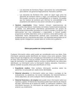 o Los atacantes de Sombrero Negro: aprovechan las vulnerabilidades 
para obtener una ganancia ilegal personal, financiera o p