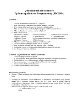 Python Programming Question Bank | PDF | Control Flow | Python ...