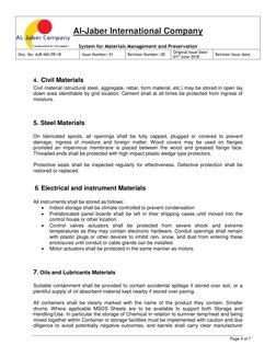 Al-Jaber International Company 
 
 
System for Materials Management and Preservation 
Doc. No: AJB-IMS-PR-18 
Issue Numbe