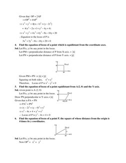 Given that  OP = 2AP 
 
⇒OP2 = 4AP2  
⇒
2
2
2
2
x
y
4[(x
1)
(y
2) ]
+
=
−
+
−
 
 
= 
2
2
4(x
2x
1
y
4y
4)
−
+ +
−
+
 
⇒
2
2
2