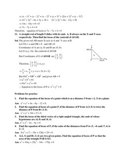 ⇒ (x – 1)2 + (y – 2)2 + (x – 2)2 + (y + 3)2 = 2[(x + 2)2 + (y – 3)2] 
⇒ 2x2 + 2y2 – 6x + 2y + 18 =   2x2 + 2y2 + 8x – 12y + 2