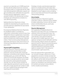 © NetSuite Inc. 2016 (http://www.netsuite.com)
Page 2
payment runs (typically up to 5,000 payments 
per file) with the abilit